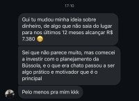 Depoimento: R$ 7.380 nos últimos 12 meses