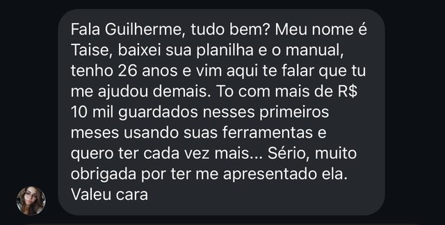 Depoimento: mais de R$ 10 mil guardados